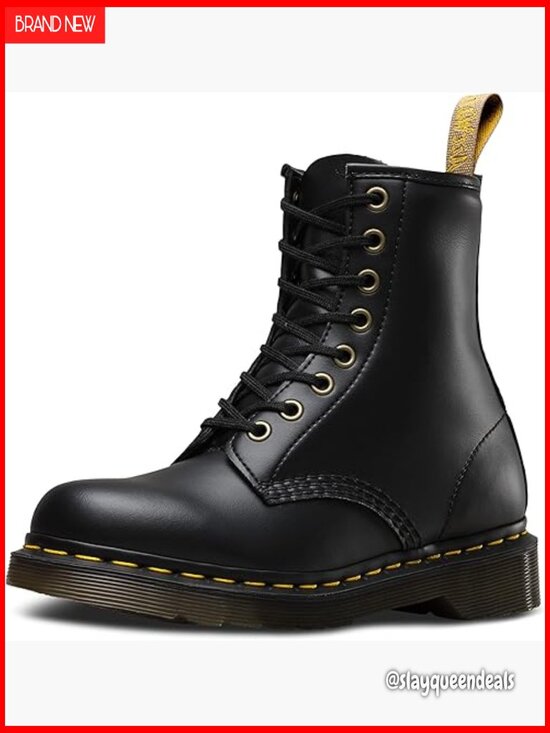 Unisex Combat Boots Lace-Up Ankle Boots Vegan Leather Durable